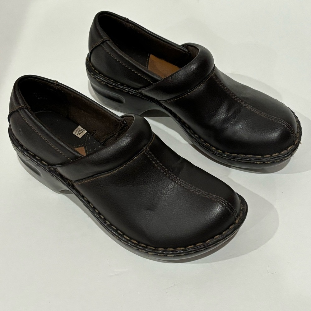 MERONA Women’s Slip On Casual Work Clogs - black & brown, size 7.5